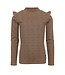 LOOXS Little winter t-shirt meisjes - bruin - mini luipaard/rib/longsleeve