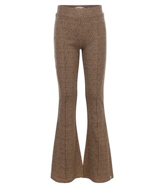 LOOXS Little winter flare broek meisjes - bruin - mini luipaard/rib