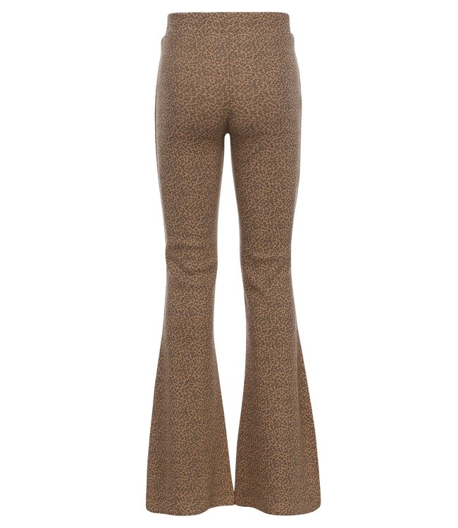 LOOXS Little winter flare broek meisjes - bruin - mini luipaard/rib