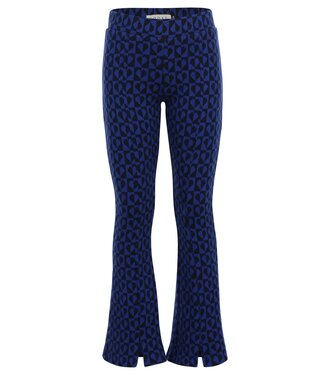 LOOXS Little winter flare broek meisjes - blauw - hartjes/jaquard