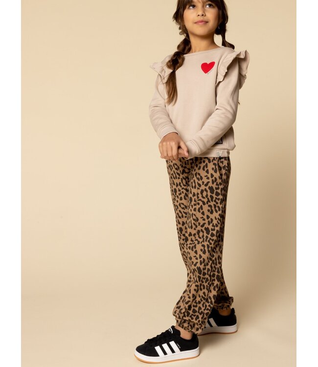 LOOXS Little winter broek meisjes - bruin - luipaard