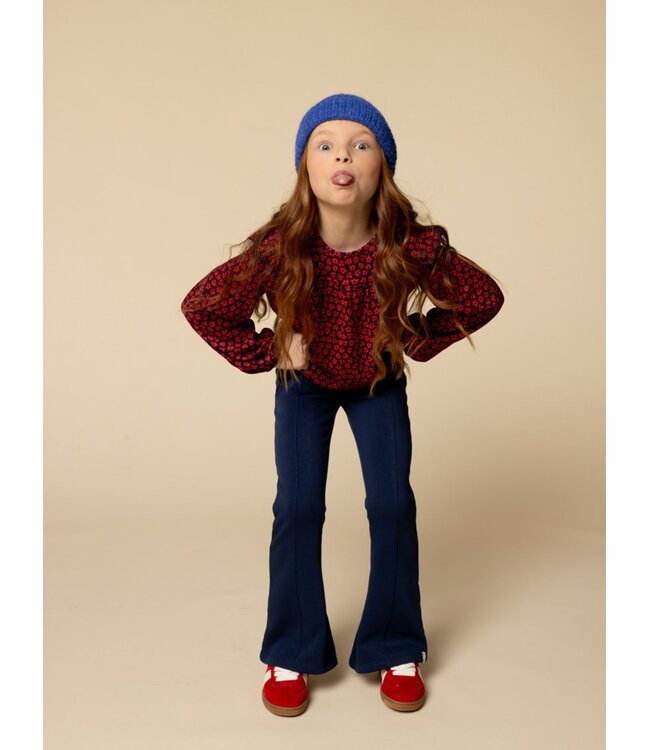 LOOXS Little winter flare broek meisjes - donker blauw