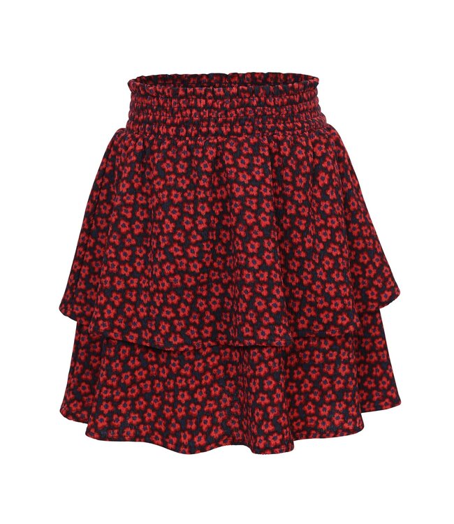 LOOXS Little winter crinckle rok meisjes - rood - bloem
