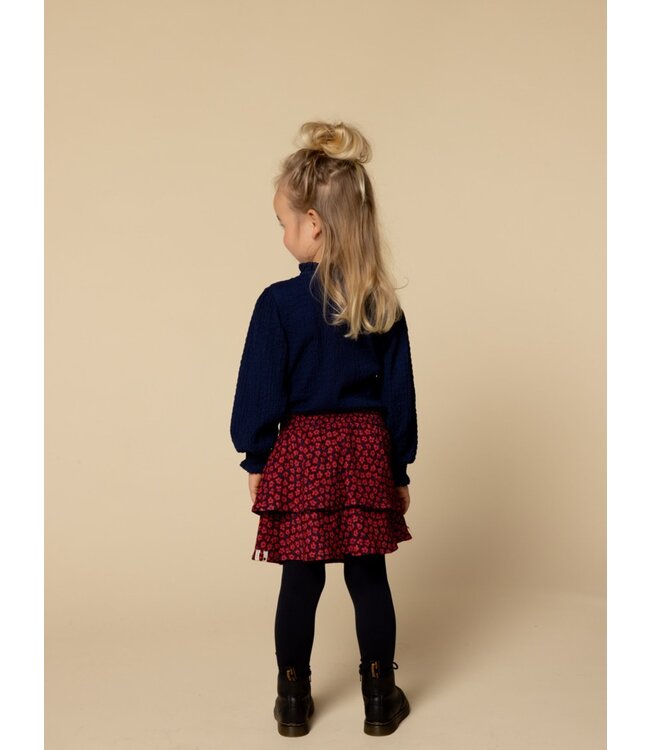 LOOXS Little winter crinckle rok meisjes - rood - bloem