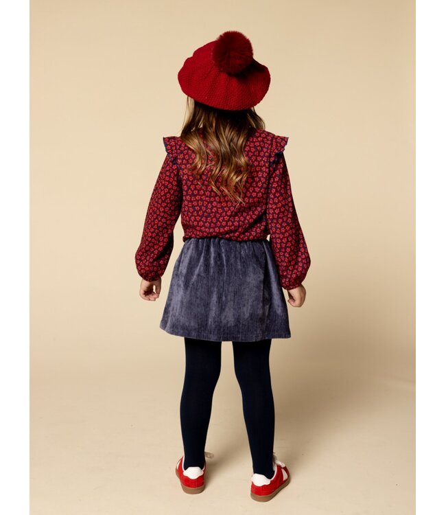 LOOXS Little winter velvet rok meisjes - donker blauw