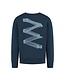 Ballin winter sweater jongens - navy blauw - zigzag logo