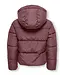 Kids ONLY winter winterjas meisjes - rood bruin - KogJuta - puffer - capuchon