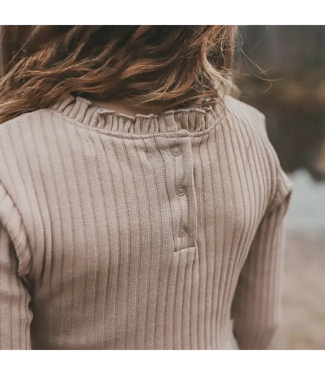 Your wishes winter jurk meisjes - grijs - rib, gebreid