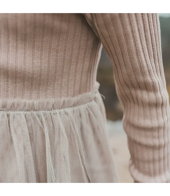 Your wishes winter jurk meisjes - grijs - rib, gebreid