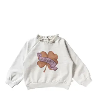 Your wishes winter sweater meisjes - beige - Melange - ruffle