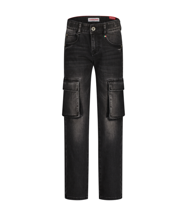 Vingino winter jeans broek jongens - zwart - Paolo Cargo - straight fit