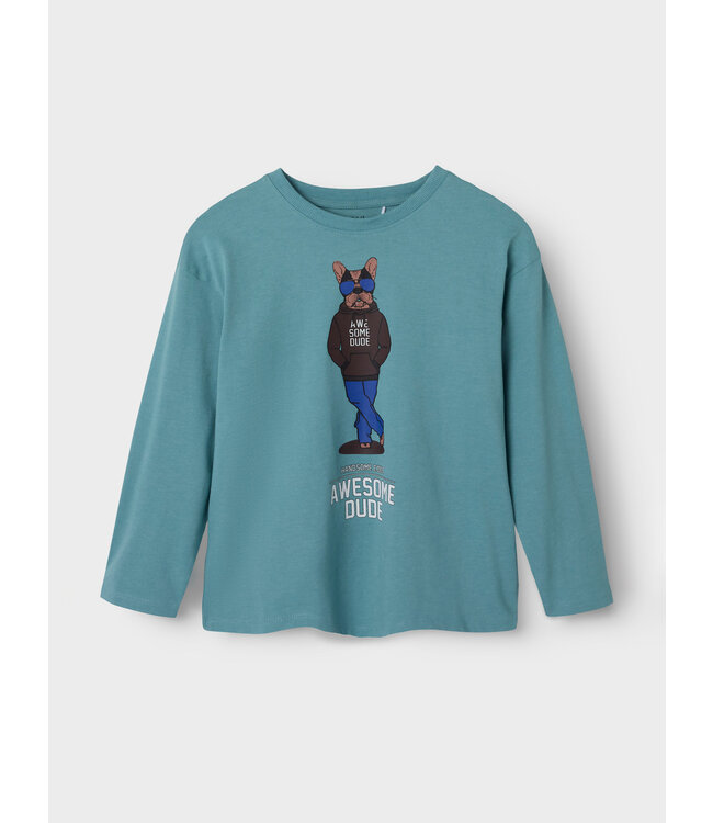 Name it winter shirt jongens - turquoise - NkmPsakob