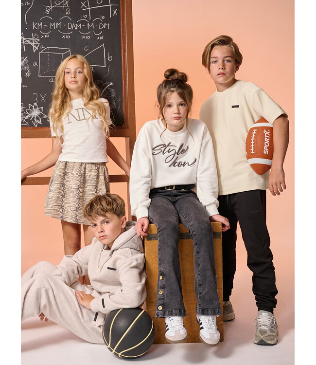 Nik&Nik winter jeansbroek meisjes - grijs denim - Saar