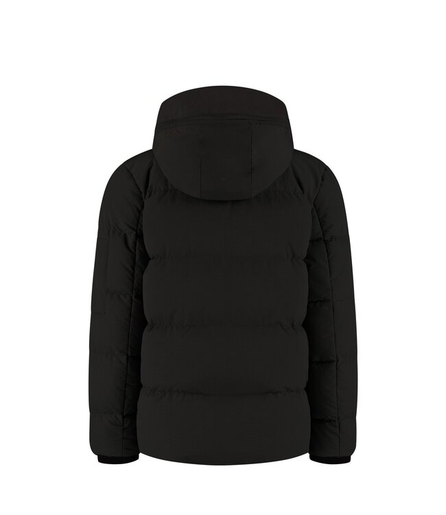 Ballin winter winterjas jongens - zwart - gewatteerd - logo badge