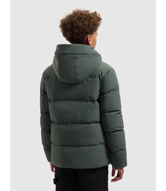 Ballin winter winterjas jongens - army groen - gewatteerd - logo badge