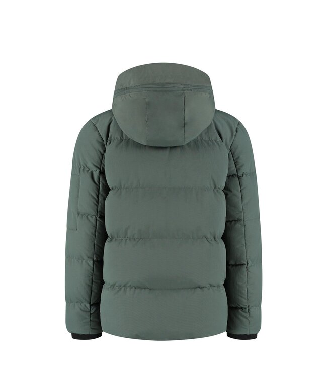 Ballin winter winterjas jongens - army groen - gewatteerd - logo badge