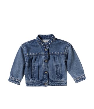 Your wishes winter jas meisjes - blauw - denim, bloem