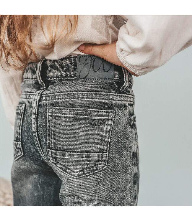 Your wishes winter jeansbroek meisjes - grijs - wide leg fit, glitter, stretch