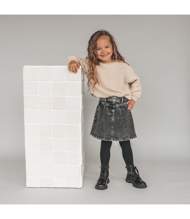 Your wishes winter rok meisjes - grijs - denim, glitter, stretch