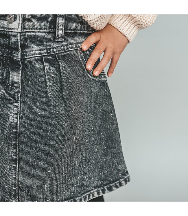 Your wishes winter rok meisjes - grijs - denim, glitter, stretch