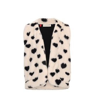 LOOXS Little winter gilet meisjes - wit - bond/hart