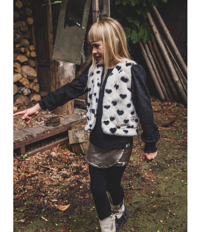 LOOXS Little winter gilet meisjes - wit - bond/hart