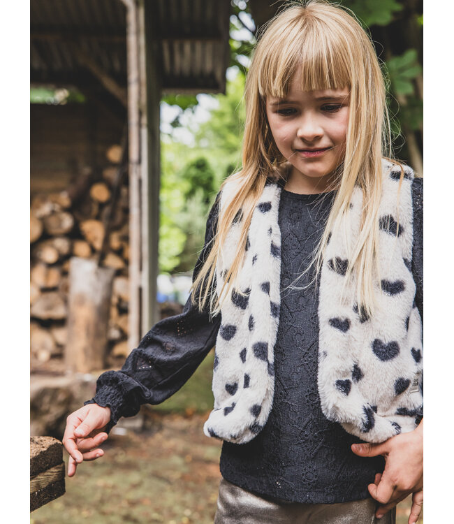 LOOXS Little winter gilet meisjes - wit - bond/hart