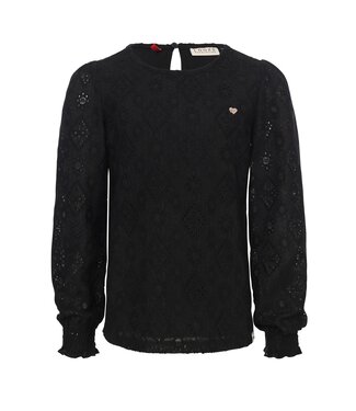 LOOXS Little winter lace top meisjes - zwart
