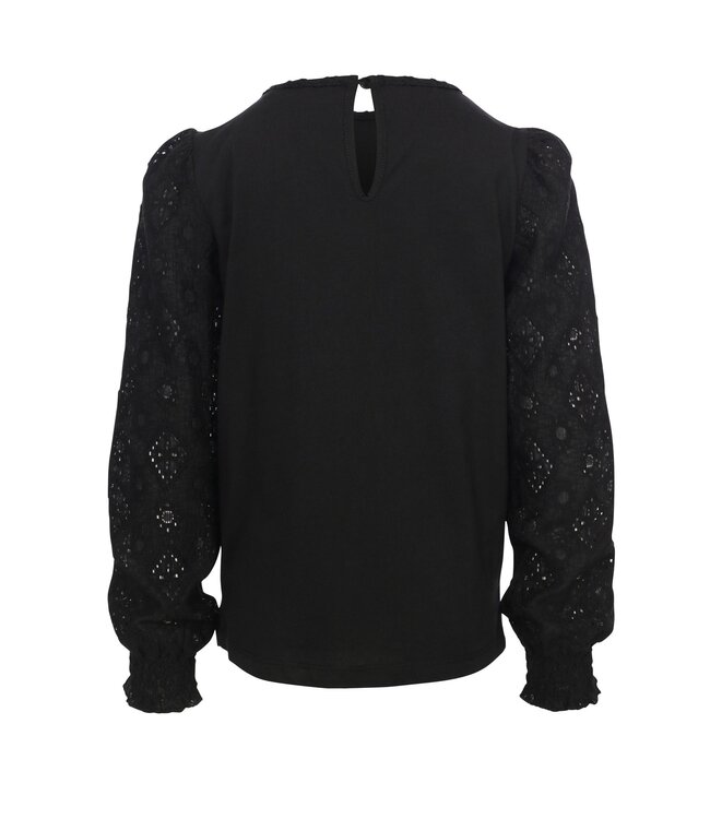 LOOXS Little winter lace top meisjes - zwart
