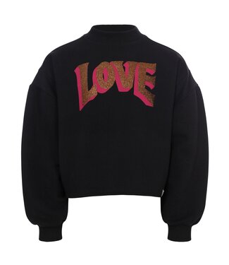 LOOXS Little winter sweater meisjes - zwart - ruffle
