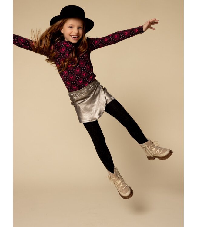 LOOXS Little winter t-shirt meisjes - bruin - harten/longsleeve