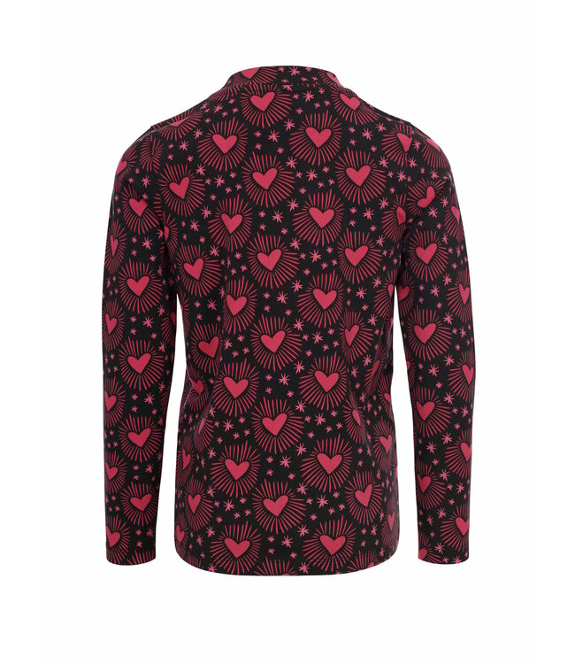 LOOXS Little winter t-shirt meisjes - bruin - harten/longsleeve