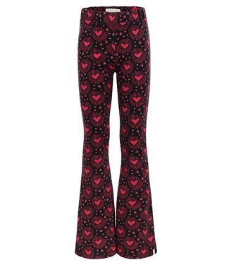 LOOXS Little winter velvet sweat broek meisjes - bruin - harten