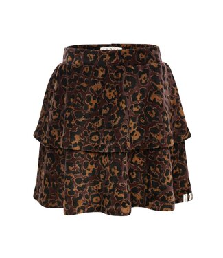 LOOXS Little winter velvet rok meisjes - bruin - luipaard