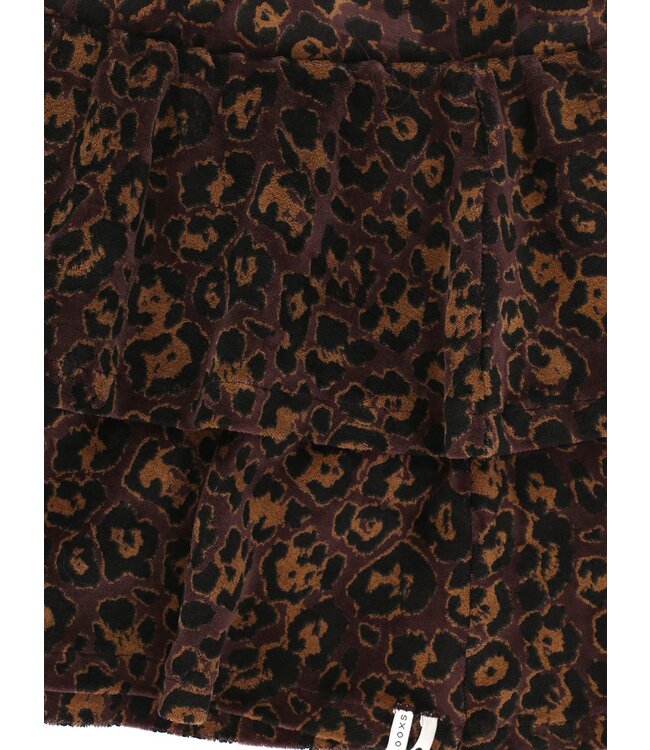 LOOXS Little winter velvet rok meisjes - bruin - luipaard