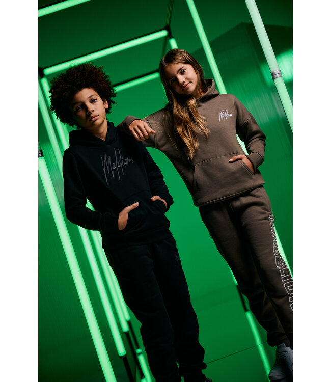 Malelions winter tracksuit jongens - zwart grijs - Essentials + GRATIS PET!