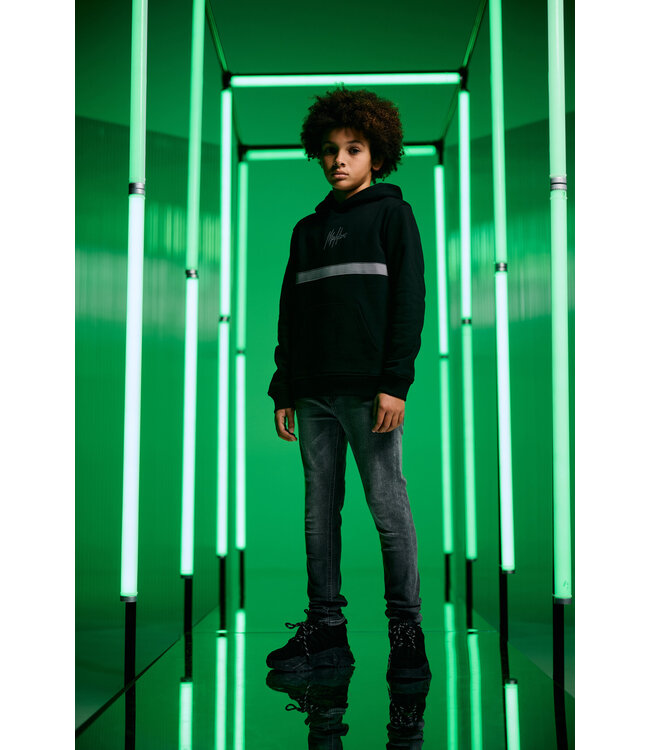 Malelions winter hoodie jongens - zwart grijs - Tube