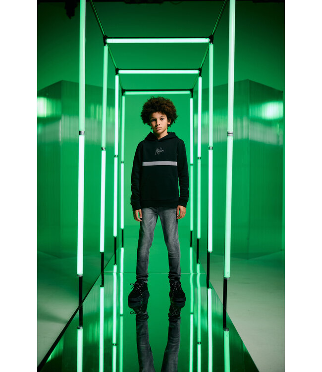 Malelions winter hoodie jongens - zwart grijs - Tube