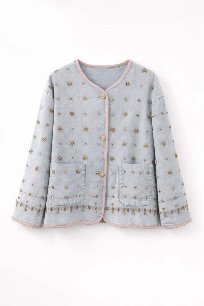 Denim glitter jacket