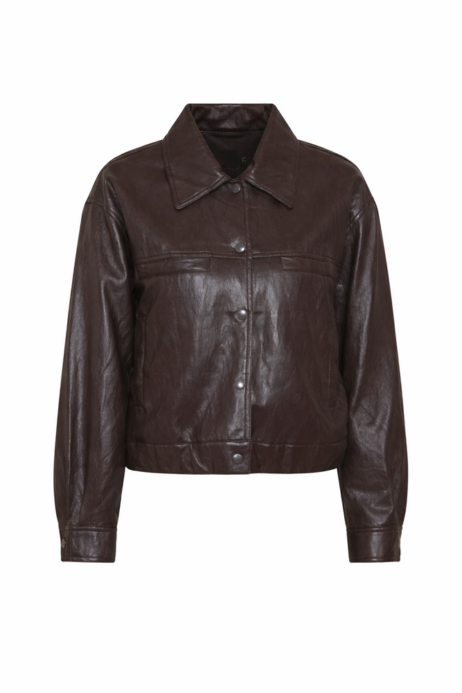 Pleather jacker brown TU