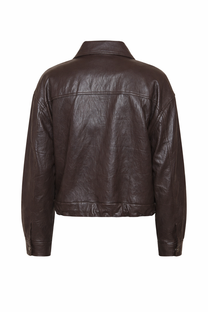 Pleather jacker brown TU