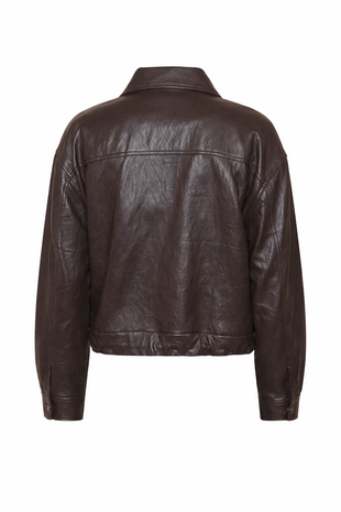 Pleather jacker brown TU