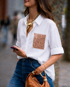 Blouse sparkle pocket TU