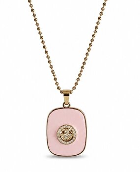 Smiley ketting Soft pink