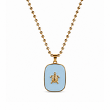 Turtle necklace light blue