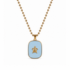 Turtle necklace light blue