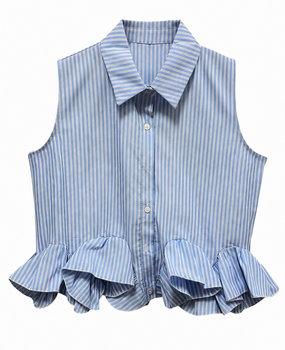 Blouse stripe ruffle TU