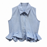 Blouse stripe ruffle TU