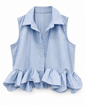 Blouse stripe ruffle TU