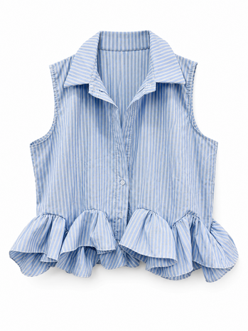 Blouse stripe ruffle TU